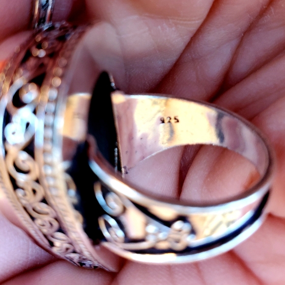 New Huge Botswana Agate 925 Silver Ring. - Picture 7 of 16